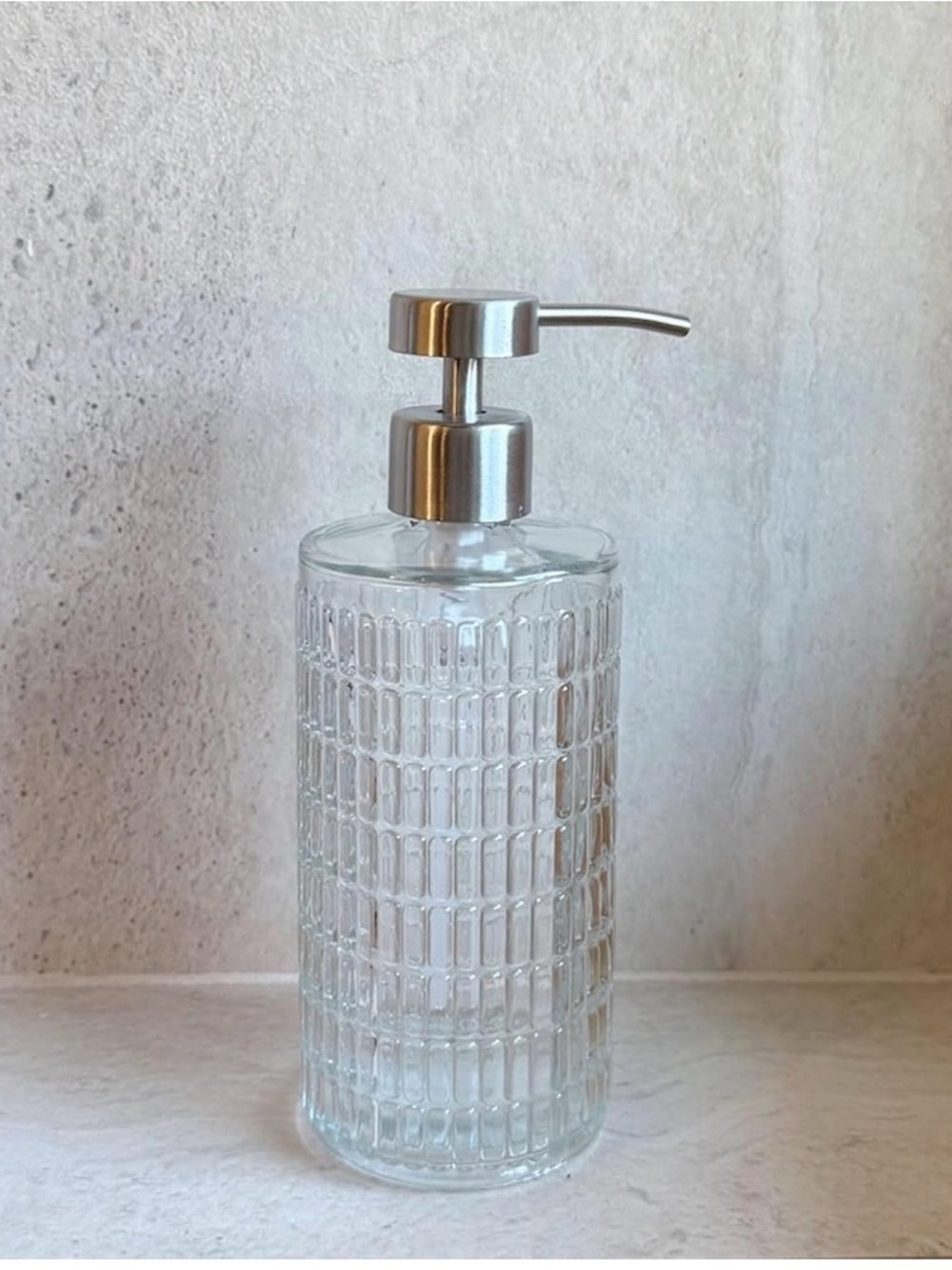 NWOT Fluted Soap Dispenser with Silver Pump